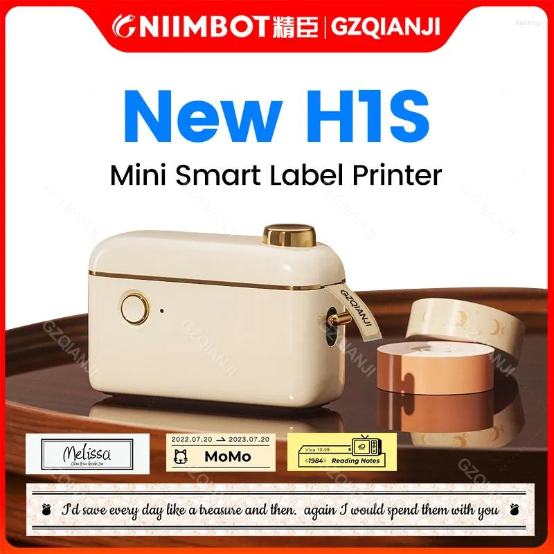 Niimbot H1Sステッカー用ミニポータブルサーマルプリンター継続的な印刷機を使用した接着ラベルペーパーモバイル使用