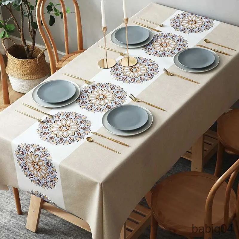 Rechthoekige tafelkleden in tafelkleedstijl voor tafelbruiloftdecoratie Waterdicht dineren Salontafels Cover R230726