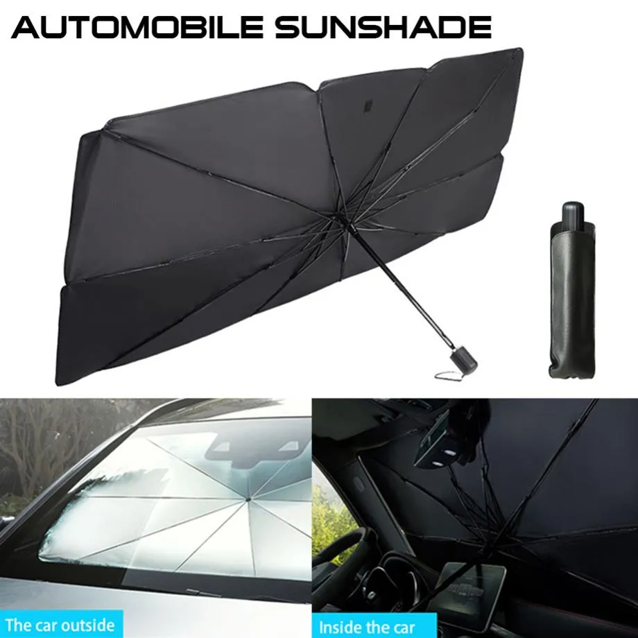 Autocovers intérieur Parasol de voiture Couverture de pare-brise de voiture Protection UV Pare-soleil Fenêtre avant Protection intérieure Parapluie pliant332Y