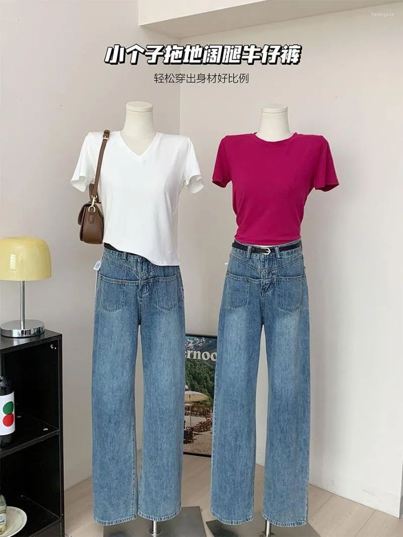 Frauen Jeans Gerade Frauen Hosen Vintage Frau Hohe Taille Streetwear Denim Y2k Koreanische Mode Weibliche Kleidung