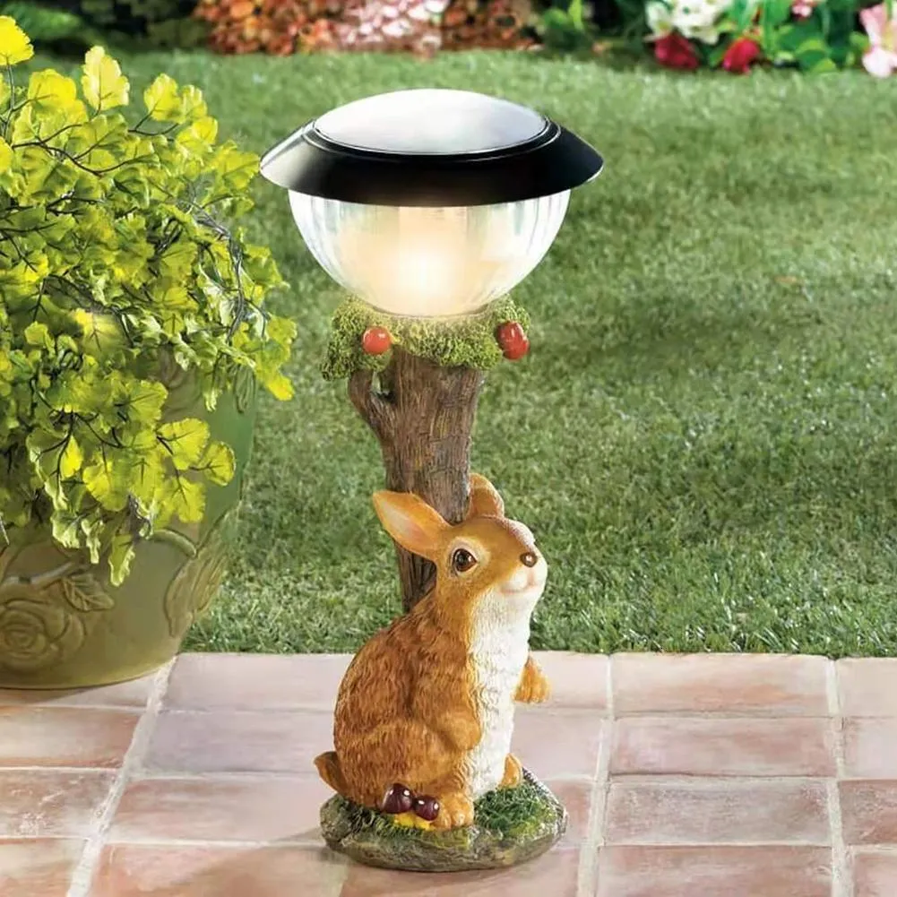 Decoratieve objecten Beeldjes Kat Hond Konijn Creativiteit Solar Lamp Standbeeld Raam Dier Licht Decoratie Klimmen Decor Tuin Thuis Kamer S0E5 230727