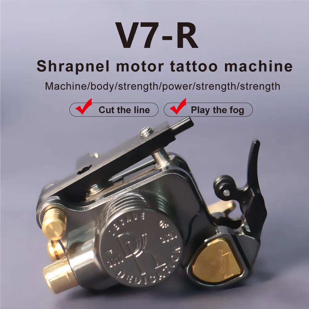 Tattoo Machine Imitation DK Rotary Sidewinder 7 Black Golden Silvery Gun Color Replica Upgrade Version 7R Needle Pressing Whell 230728
