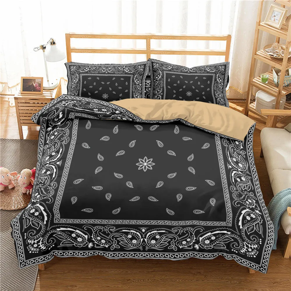 Bedding sets Boho Bandana Sets 2 3 Piece Duvet Cover Breathable Quilt with 1 2 Pillowcase Paisley 230727