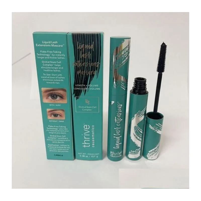 Otros artículos de belleza para la salud Thrive Causemetics Mascara 10.7G Extensiones de pestañas líquidas Longitud Grueso Maquillaje de ojos a prueba de agua Mascaras Blac Dhd7P