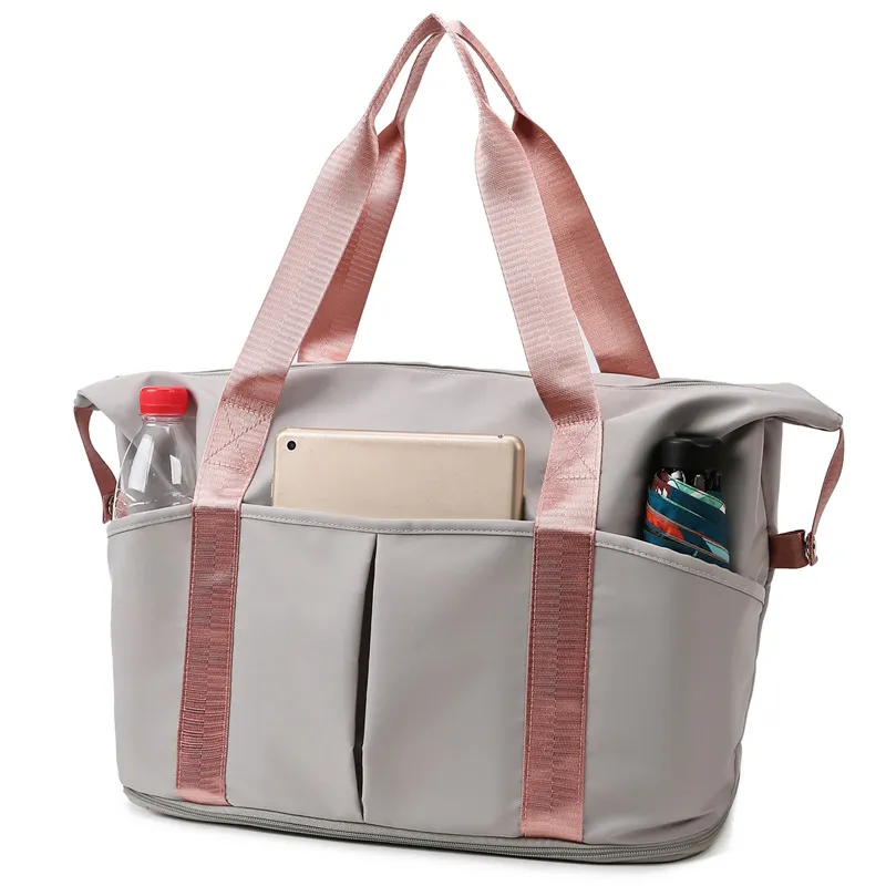 lu Women Gym Bag Casual Large Shoulder Bag Roomy Nylon Duffel Bag hopping Bags Waterproof Large Capacity