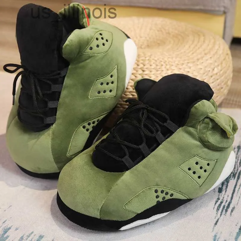 Buy Jordan Look-Alike Sneaker Slippers - Comfy Warm Indoor Plush Kicks For  Lounging - Non-Slip Sole, Funny Unisex Gift For Men & Women - One Size Fits  All - Unisex Indoor Floor
