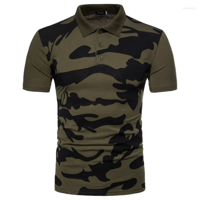 Erkek polos yaz askeri polo gömlek moda ince fit kısa kollu gündelik kamuflaj hızlı kuru erkek giyim sokak kıyafetleri