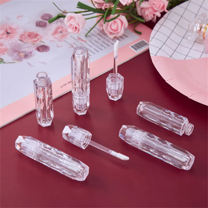 Hurtownia 100pcs/partia 4 ml przezroczystą błyszczącą błyszczarkę Pusta diamentowa warga błyszczona butelka kosmetyczna pojemnik na mgłęznę do masy DIY przezroczystą rurkę JL1713