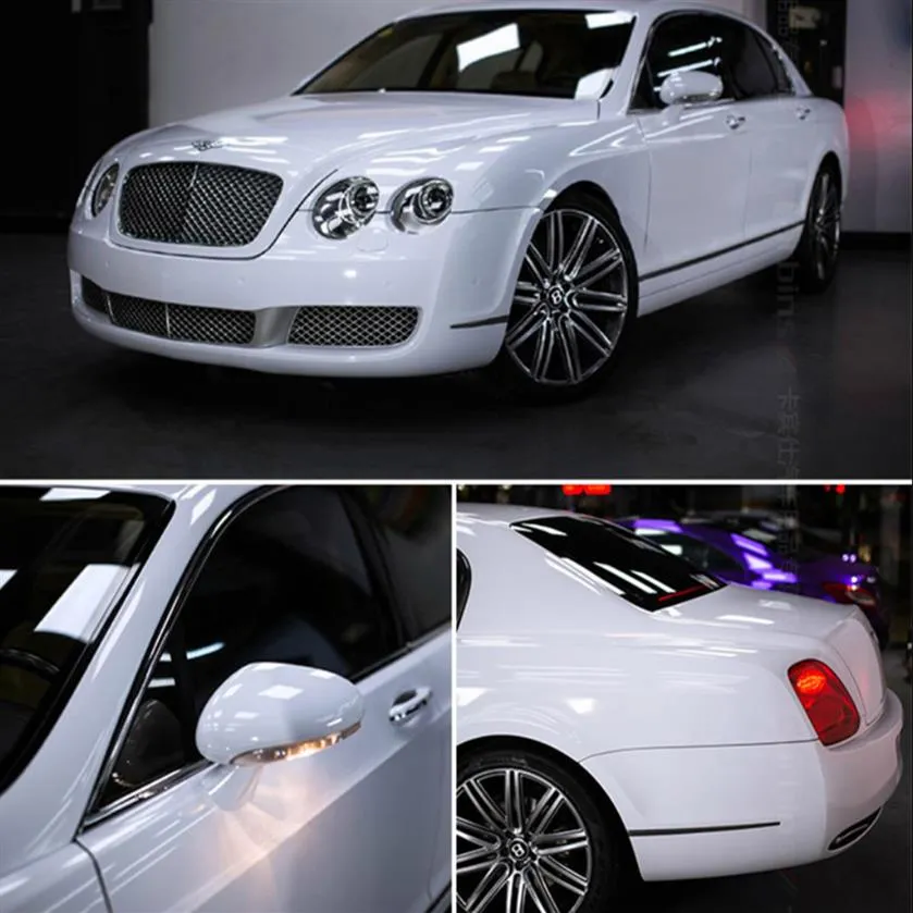 Super High Gloss White Vinyl Car Wrap Glossy Shiny White Film With Air Bubble For Vehicle Wrap Sticker Foil3118