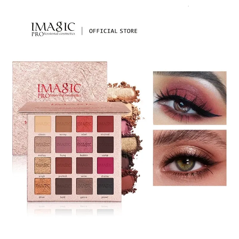 Lidschatten IMAGIC Arrival Charming Eyeshadow 16-Farben-Make-up-Palette Matte Shimmer Pigmented Eye Shadow Powder 230727