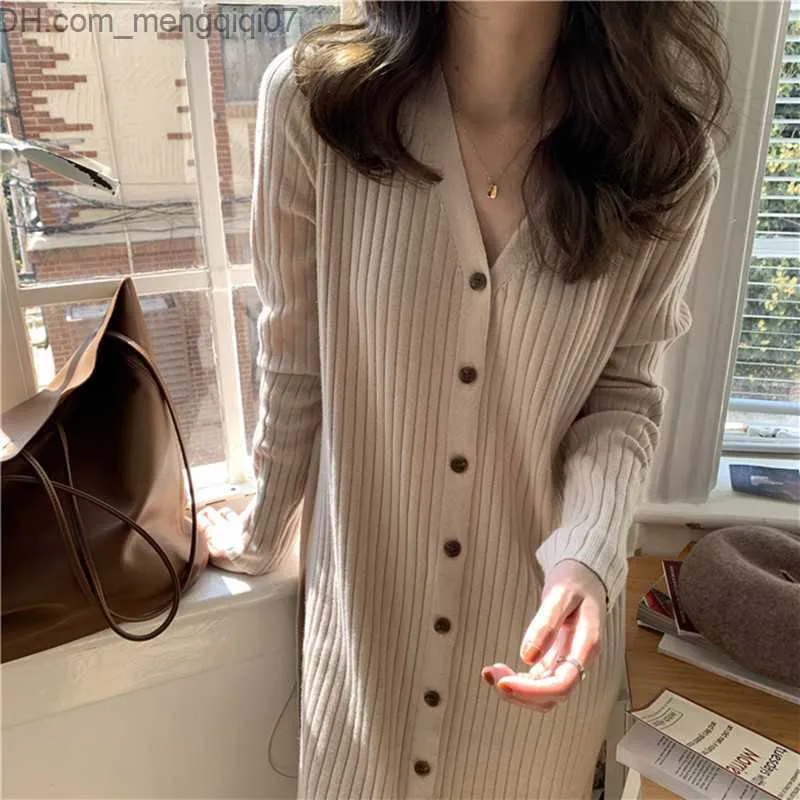 Maternity Dresses 8211# Autumn and Winter Korean Fashion Knitted Pregnant Women's Long Sweat Pregnant Women's Loose Dress Pregnant Women's Fashion Pregnancy Z230728