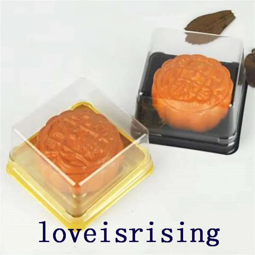 Nouveautés - 100pcs50sets 6 8 6 8 4 cm Mini taille boîtes à gâteaux en plastique transparent Muffin Container Food Gift Packaging Wedding Supplies250D