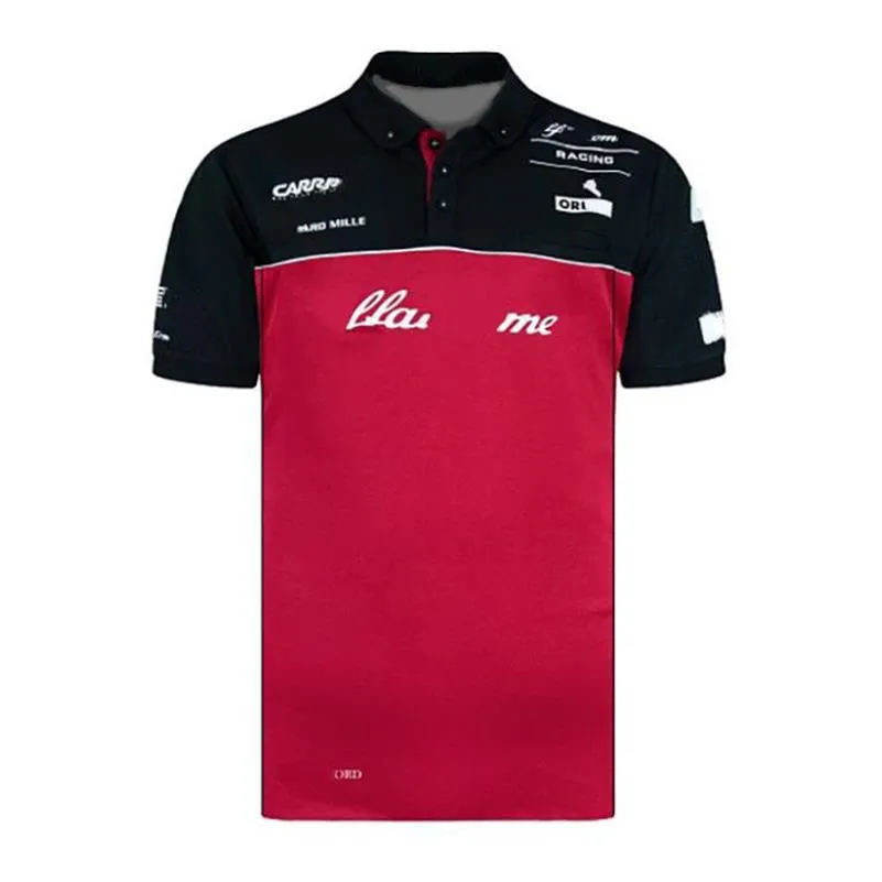 2021 F1 Racing Polo à manches courtes à manches courtes Polyester Séchage rapide Lance Stroll Formule 1 T-shirt de l'équipe de grande taille peut être personnaliséi330R
