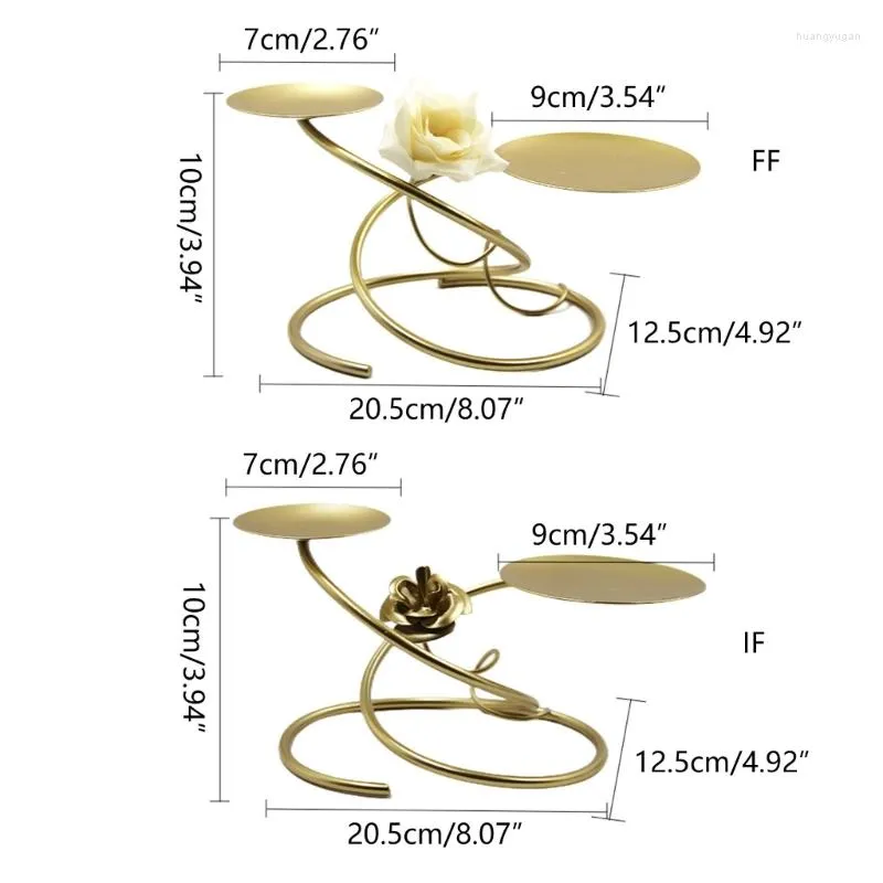 Ljusstakar smidesjärn dubbelhuvudpläterat ljusstakar dekorativ ljusstals stativ dekoration konst gåva bröllop fest hem dekor