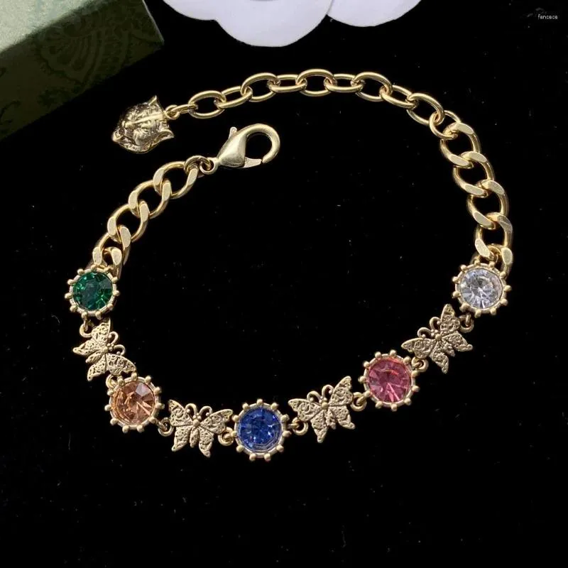 Link Bracelets Twisted Piece Chain Butterfly Color Retro Lo Fu Tau Fashion Bracelet