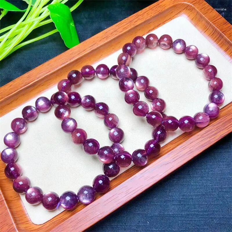 Bangle Natural Purple Lepidolite Bransoletka ręcznie robiona 10 mm/11 mm krystaliczna kwarc biżuteria