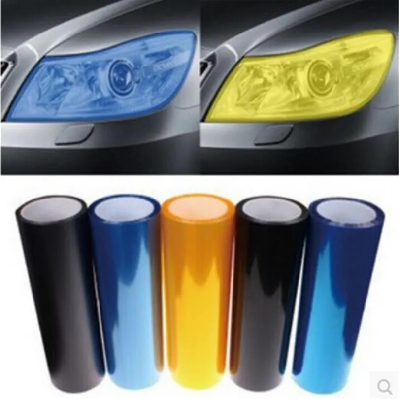 2 st 30 cm x 100 cm Nieuwe Auto Rook Mistlamp Koplamp Achterlicht Tint Vinyl Filmfiche Sticker wrap Rood Zwart Blauw Wit GreenYell2574