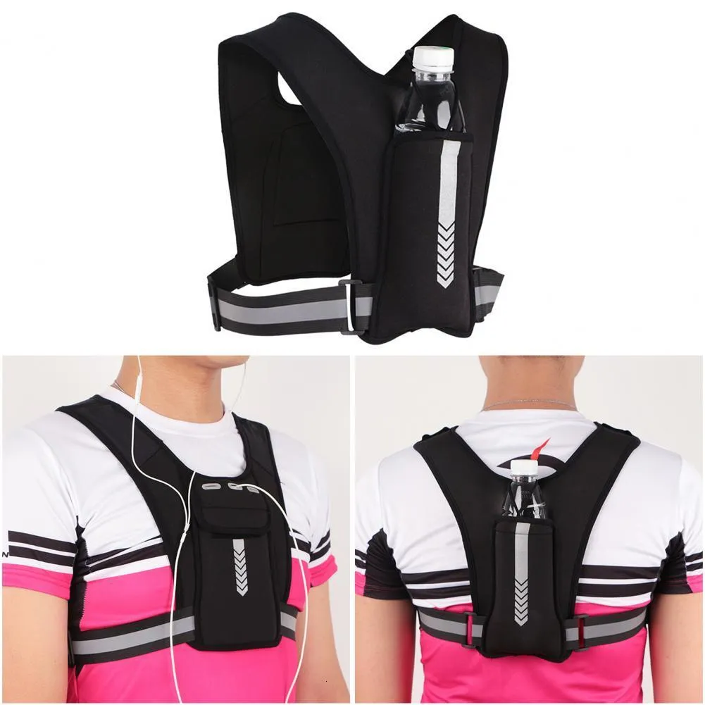 Sacs de plein air Gilet de course Poitrine Support de téléphone Réfléchissant Équipement d'entraînement Sport Sac à eau Sac à dos Cyclisme Sentier Hydratation Sac à dos Sac à dos d'eau 230727