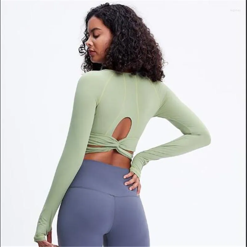 Active Shirts Women Nylon Fitness Sexy Back Anti Sweat Gym Workout Sport T Shirt Long Sleeved Yoga Crop Tops With Thumb Holes From 18 51 DHgate