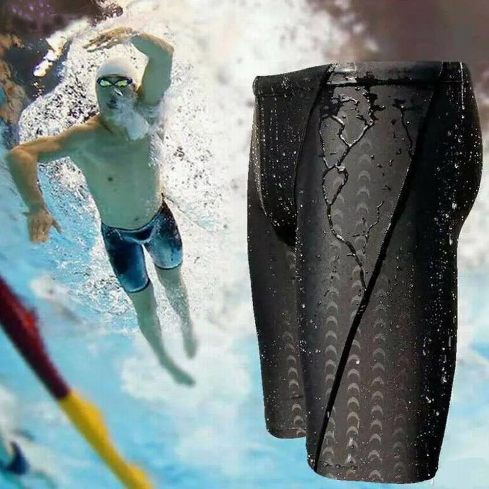 Fato de banho masculino Repelente à água para praia e piscina Fato de banho quinto calção de banho Shark Skin estampado Calções de banho respiráveis para treino desportivo L-4XL 230727