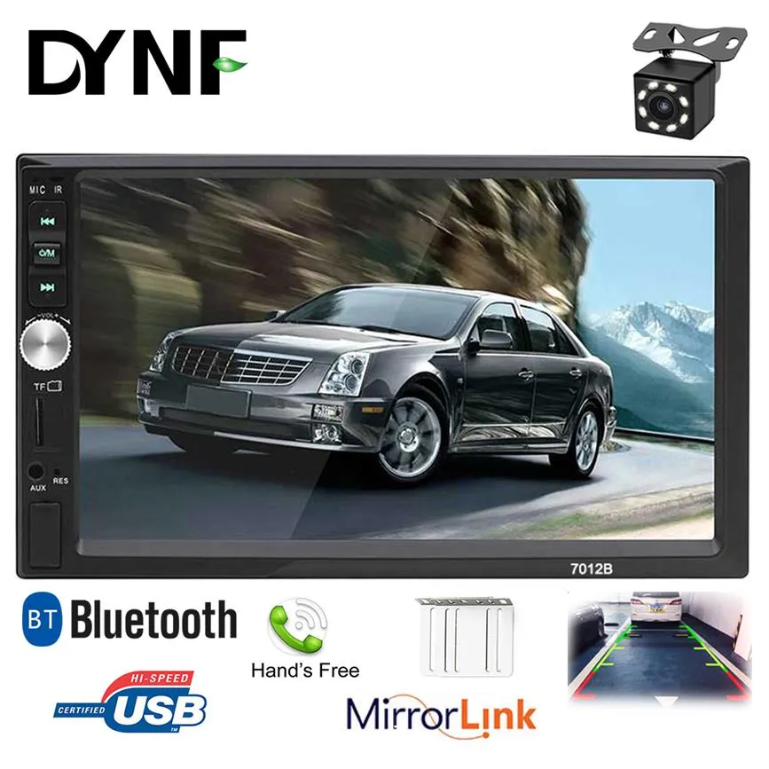 2Din MP5 Player Mirrorlink USB AUX Bluetooth Hands Car DVD Player 7 Polegadas tela de toque completa Saída de vídeo Câmera de visão traseira 236b