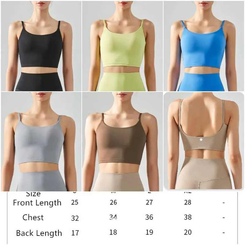 LL-316 Women Yoga Outfit Vest Girls Running Close-fitting Bra Ladies Casual Yoga Outfits Adult Sportswear Exercise Gym Fitness Wear Fast Dry Tops Breathable