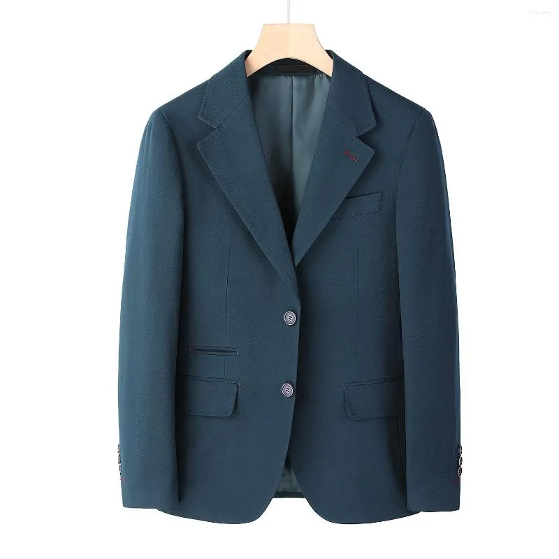 Men's Suits 2023 Fashion Gentleman Peacock Green Business Casual British Style Wool Korean Version Slim-fit Wedding Host Blazer