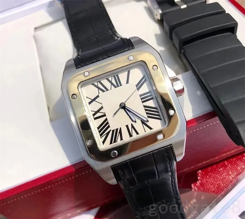 Męski projektant zegarek 2813 Square Luksusowe zegarki moda złota płaszona ramka kwarc EROOJ Waterproof EW Factory Santo Lady Watches Bezel XB08 C23