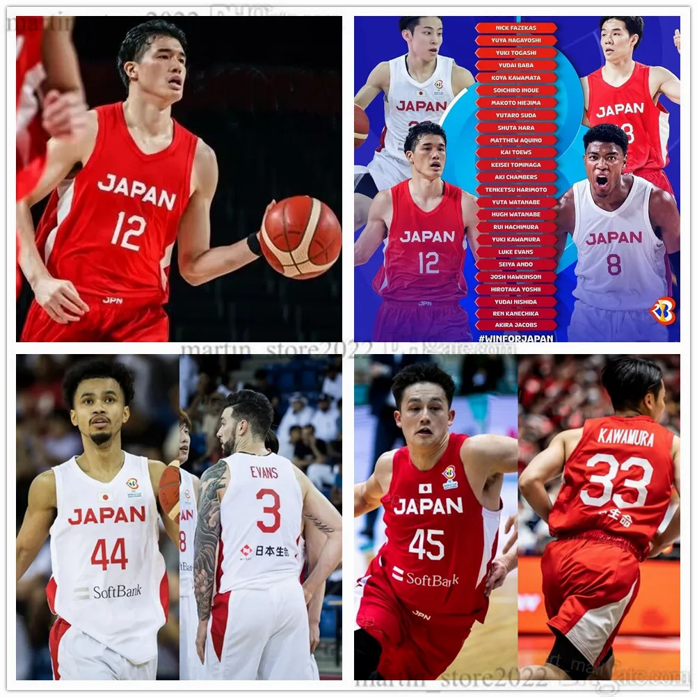 2023 FIBA Japan World Cup Maglie da basket 12 Yuta Watanabe 8 Rui Hachimura Soichiro Inoue Yuki Kawamura Ren Kanechika Shuta Hara Yudai Baba Koya Kawamata Tominaga