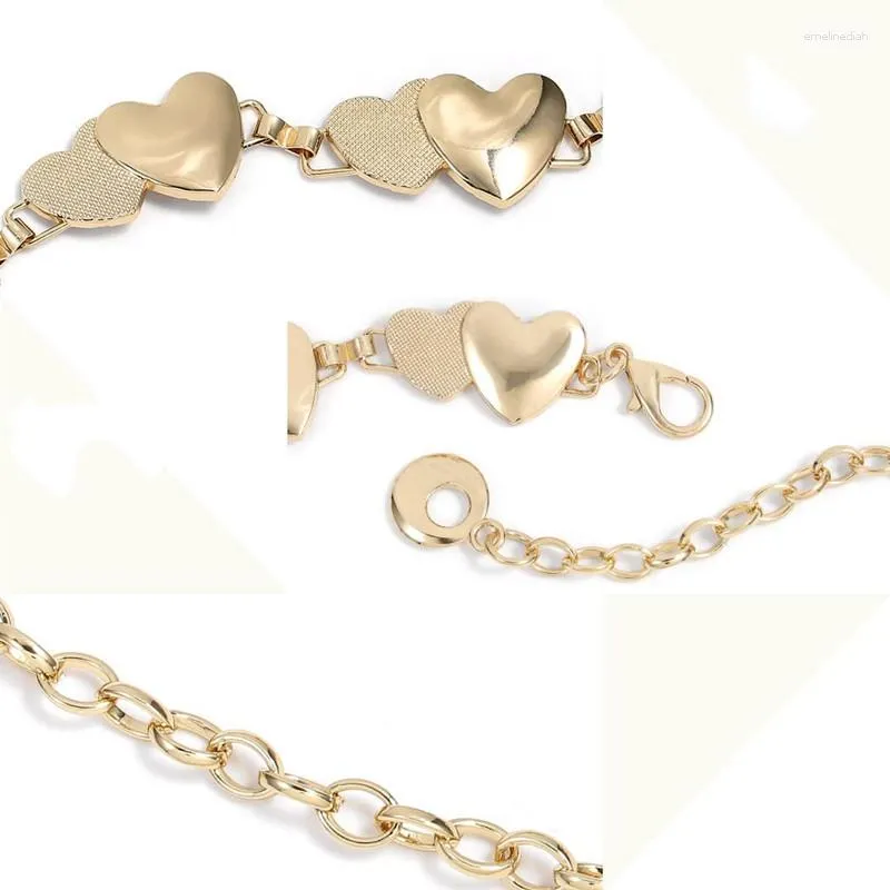 Waist Chain Belt for Women Gold Silver Metal Heart Fringes  display picture 1
