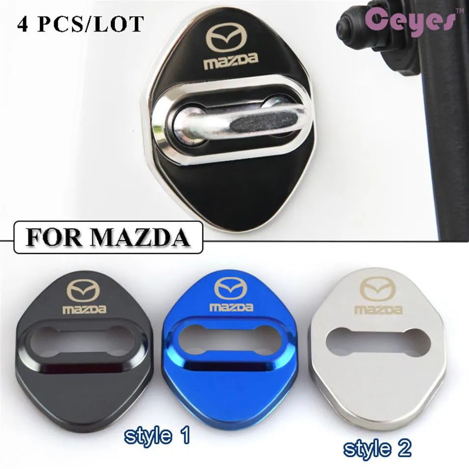 Autotürschlossabdeckung Logo Embleme Abzeichen für Mazda 3 6 2 cx3 cx5 cx7 323 Türschlossschutz Auto-Styling-Zubehör270B