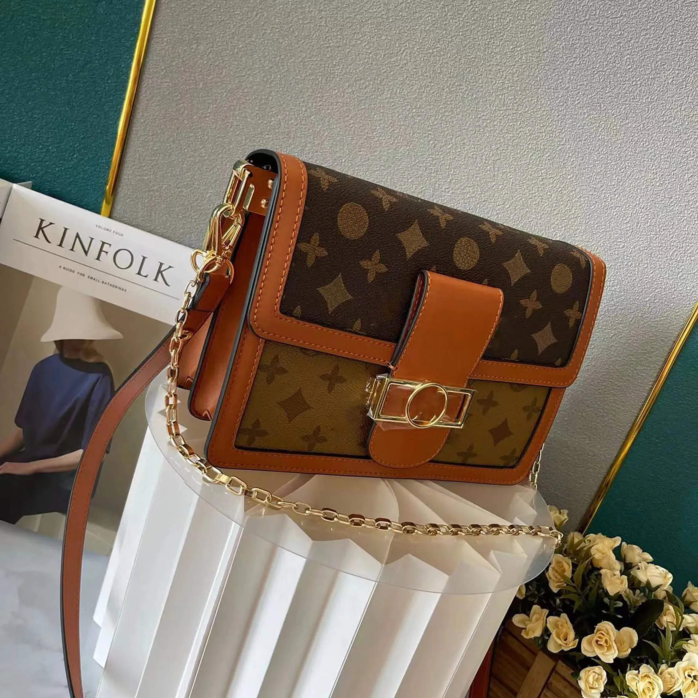 2024 Calidad original Articulos de lujo bolso de hombro bolsos de disenador mujer caviar cuero crossbody bolsos moda High End cadena bagss senora