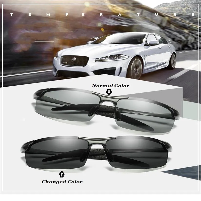 KH Change Color Pochromic Sunglasses Men Women Titanium polarized Sun Glasses Chameleon Anti-glare Driving248m