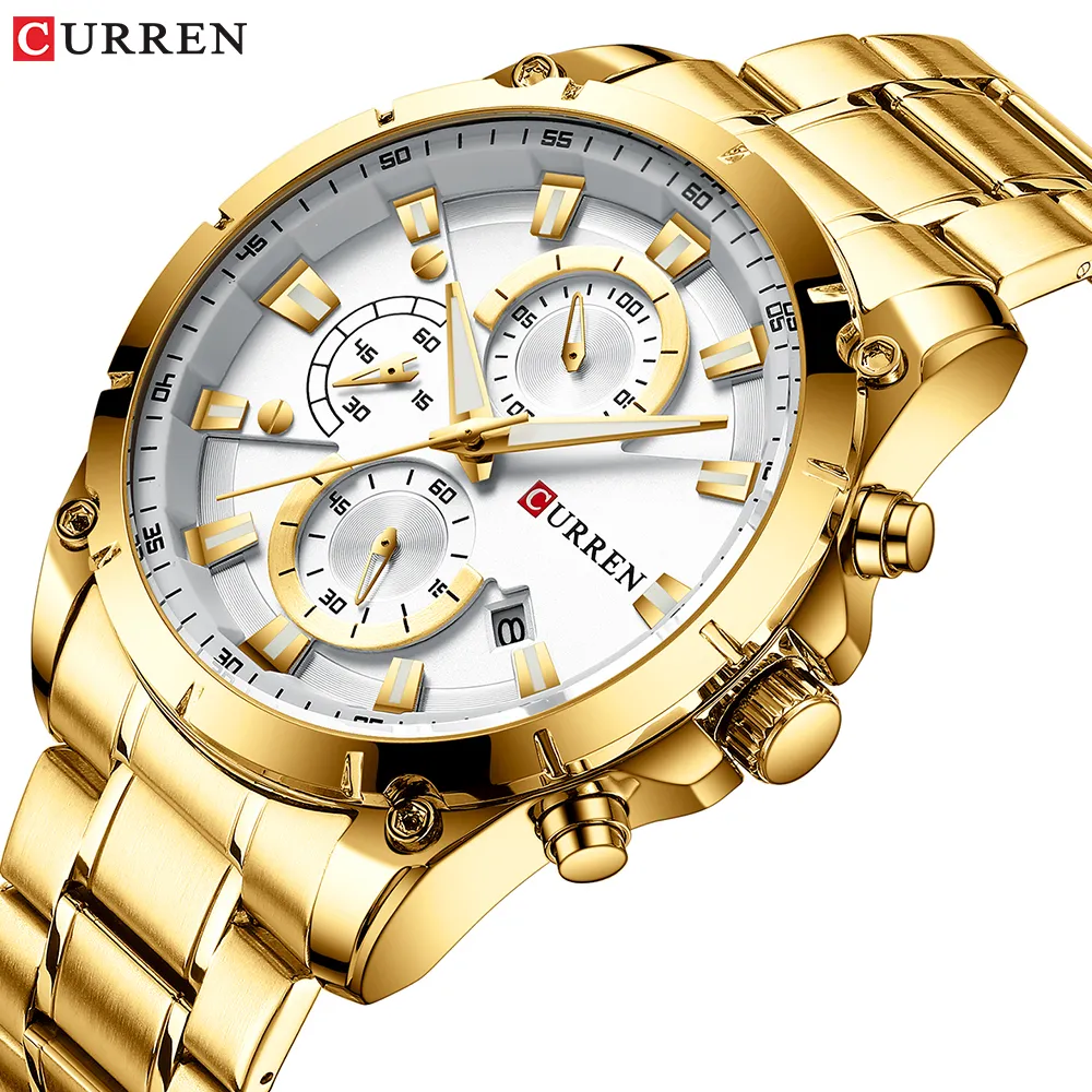 Armbandsur Curren Mens Watches Fashion Top Brand Luxury Business Automatic Date Watch Men Casual Waterproof Relogio Masculinobox 230727