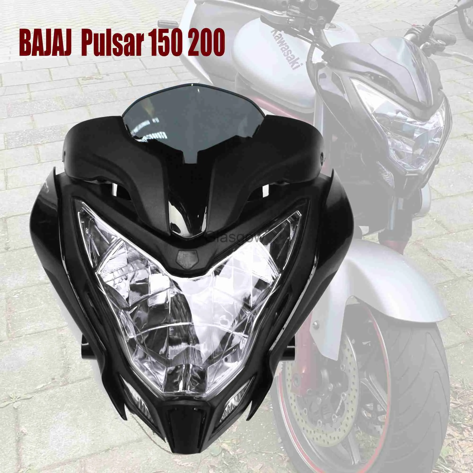 Motorradbeleuchtung Motorrad-LED-Kopflichtlampe passend für BAJAJ Pulsar 150 200 PULSAR150 PULSAR200 Scheinwerfer-Scheinwerferbaugruppe Blinker Kotflügel x0728