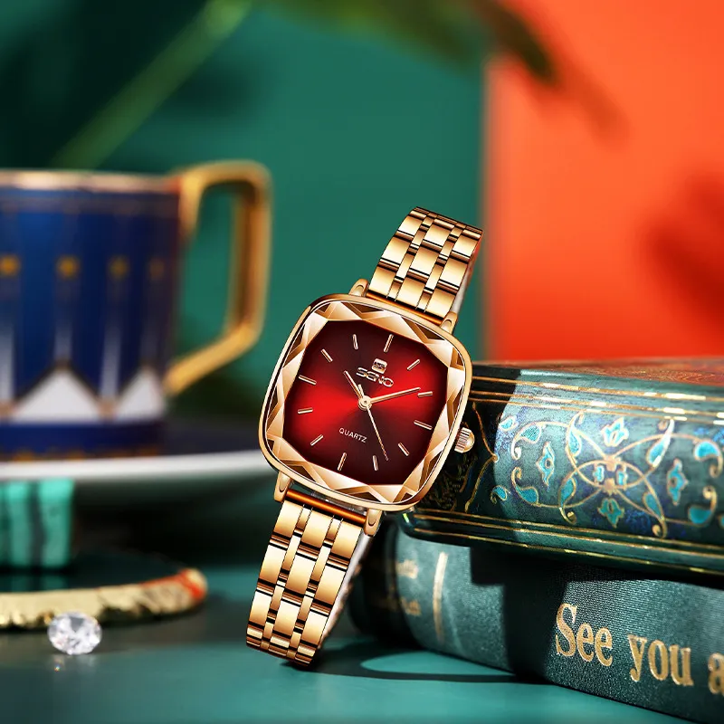 Orologio da donna orologi di alta qualità, orologio di lusso, moda, impermeabile, con batteria al quarzo, acciaio inossidabile, orologio da 28 mm