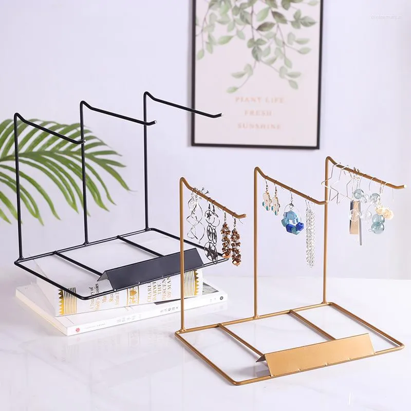 Jewelry Pouches Display Rack Earring Stand Holder Metal Necklace Storage Frame Household Microlandscape