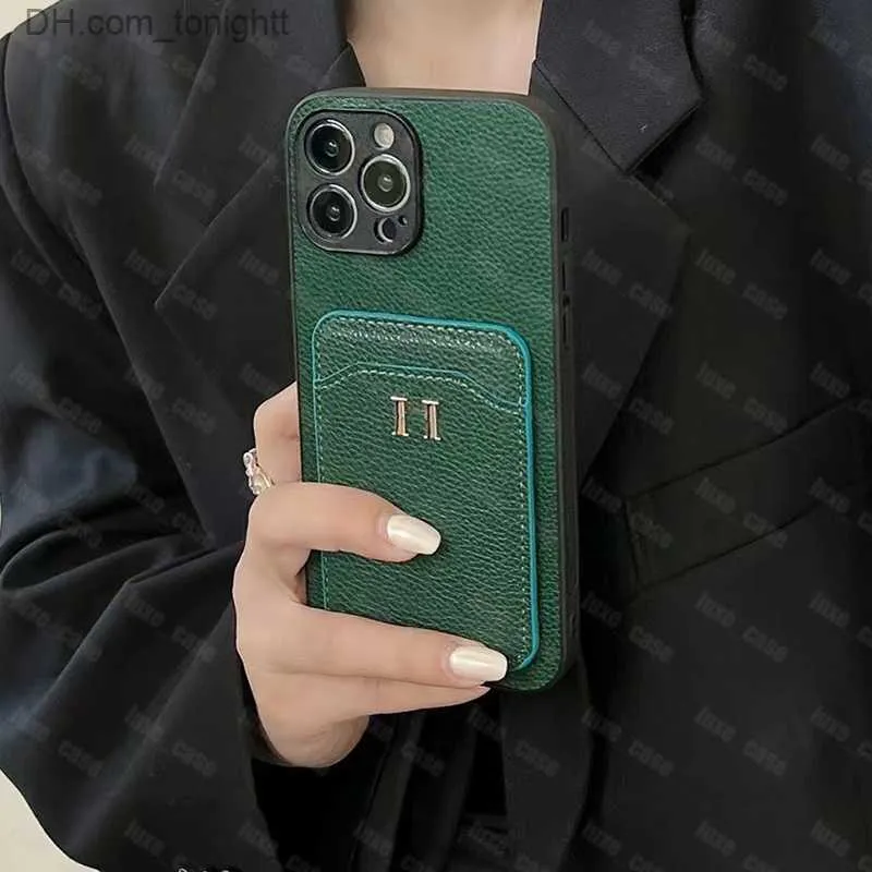 Mobiele telefoon hoesjes Luxe kaarthouder telefoonhoesje voor iPhone 14 Pro Max 14plus 11 12 13 Pro Max hoesjes Leetter H Ontwerpers Telefoonhoesje Leer Z230731