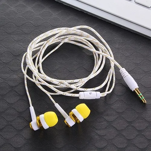 Wired Earphone Stereo In-Ear 3.5mm Nylon Weave Cable Earphone Headset For Laptop Smartphone Gifts Headphones