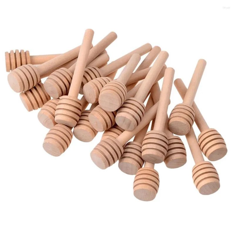 Vaisselle Ensembles 30 Pcs Miel Mélange Agitateur Café Tamper Set Remuer Bâtons Serveur En Bois