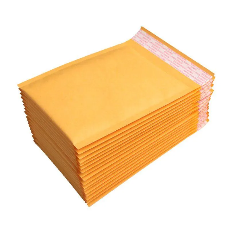 Förpackningspåsar grossist 100 st/parti bubble mailers vadderade kuvert förpackning Kraft mailing kuvert 130x110mm drop leverans kontor s dhica