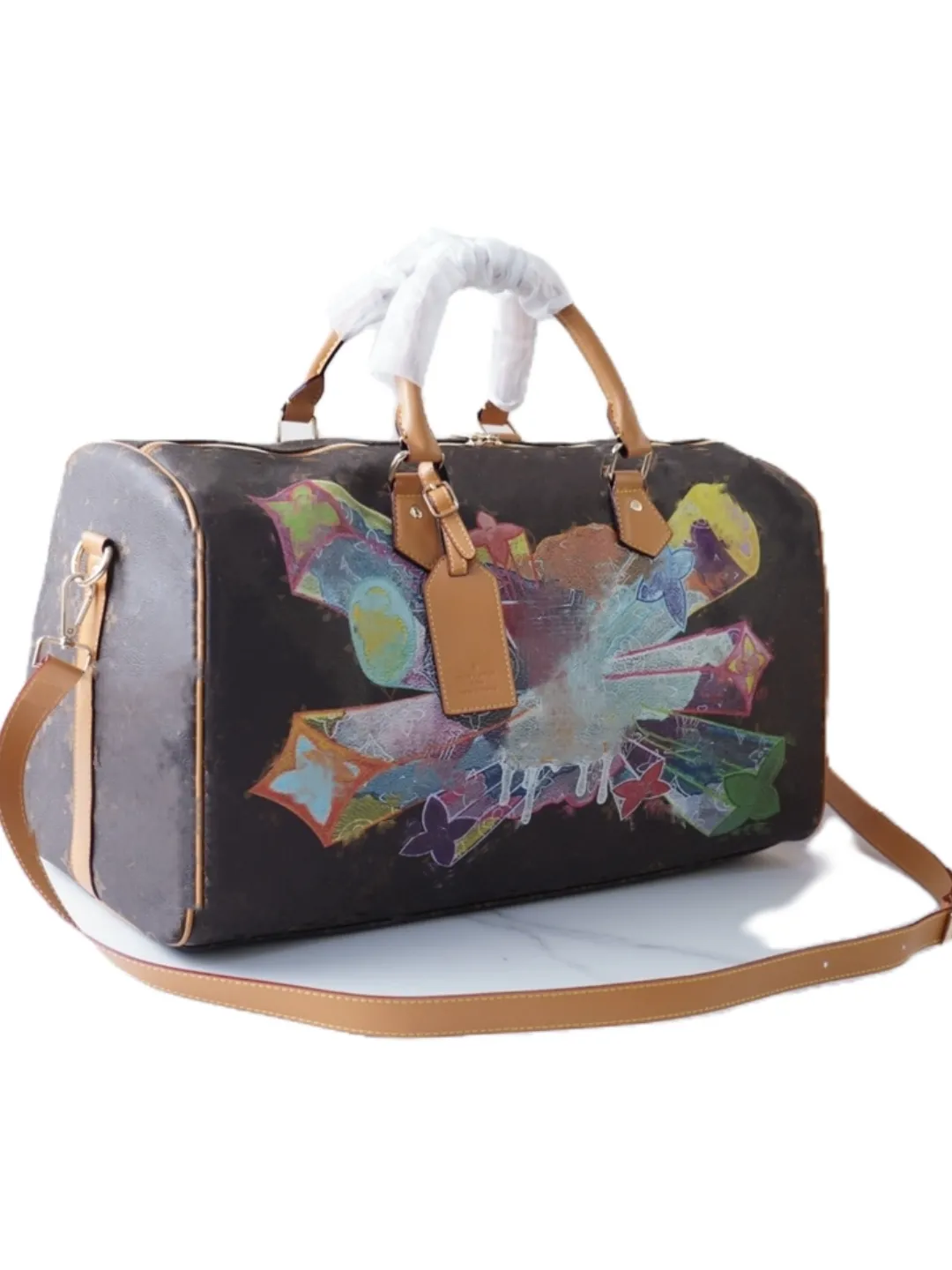 Luxury Bags Mens Duffel Bags Letter Graffiti Brown Flower Travel Bag Totes Luggage Bag Duffel Bags Women Fitness Yoga Bags Shoulder Bags Crossbody Handbags
