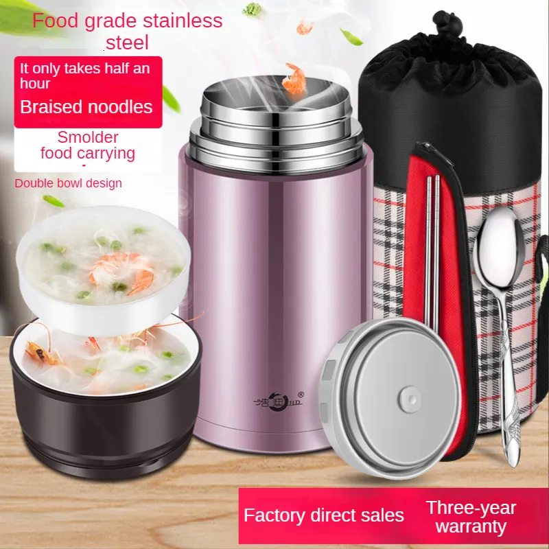 Thermos Pentola per alimenti Zuppa Gruel Contenitore per il pranzo sottovuoto in acciaio inossidabile 304 Contenitore isolato per ufficio Contenitore per il pranzo isolato da campeggio 230728