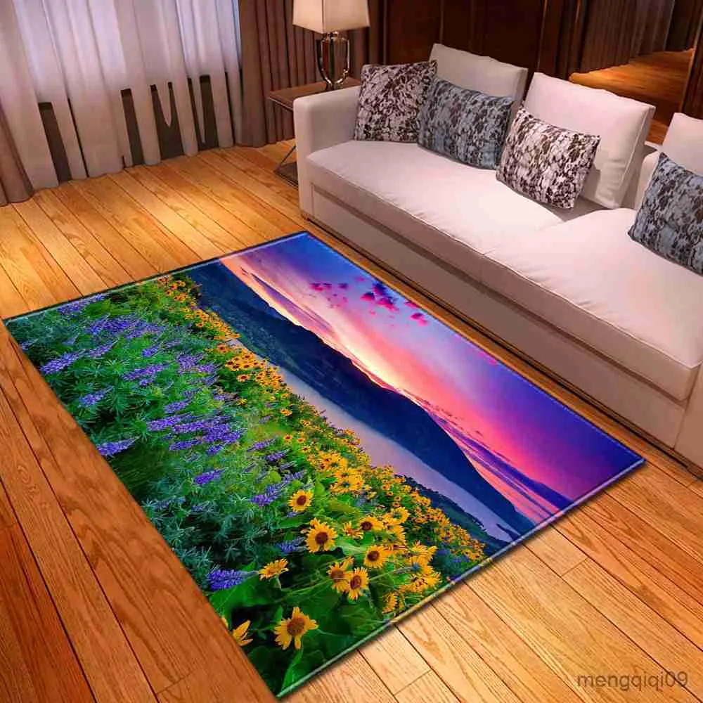 Carpets Carpets Parlor Bedroom Area Rug Scenery Print Rugs For Living Room Kids Play Mat Soft Bedroom Kitchen Dining Room Rug Carpet R230728