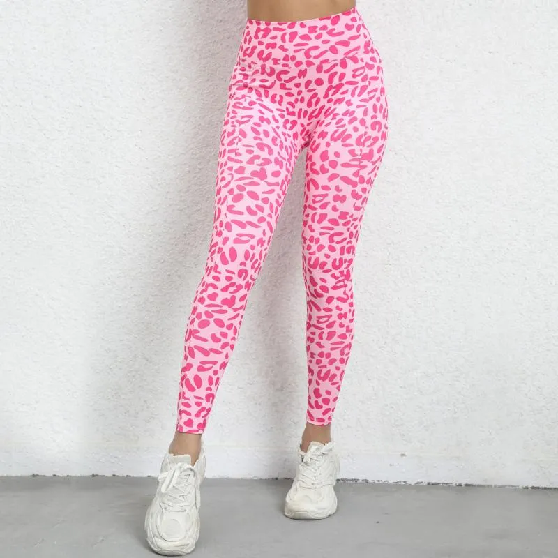 Pantalones Activos Yoga Entrenamiento Leggings Mujer Leopardo