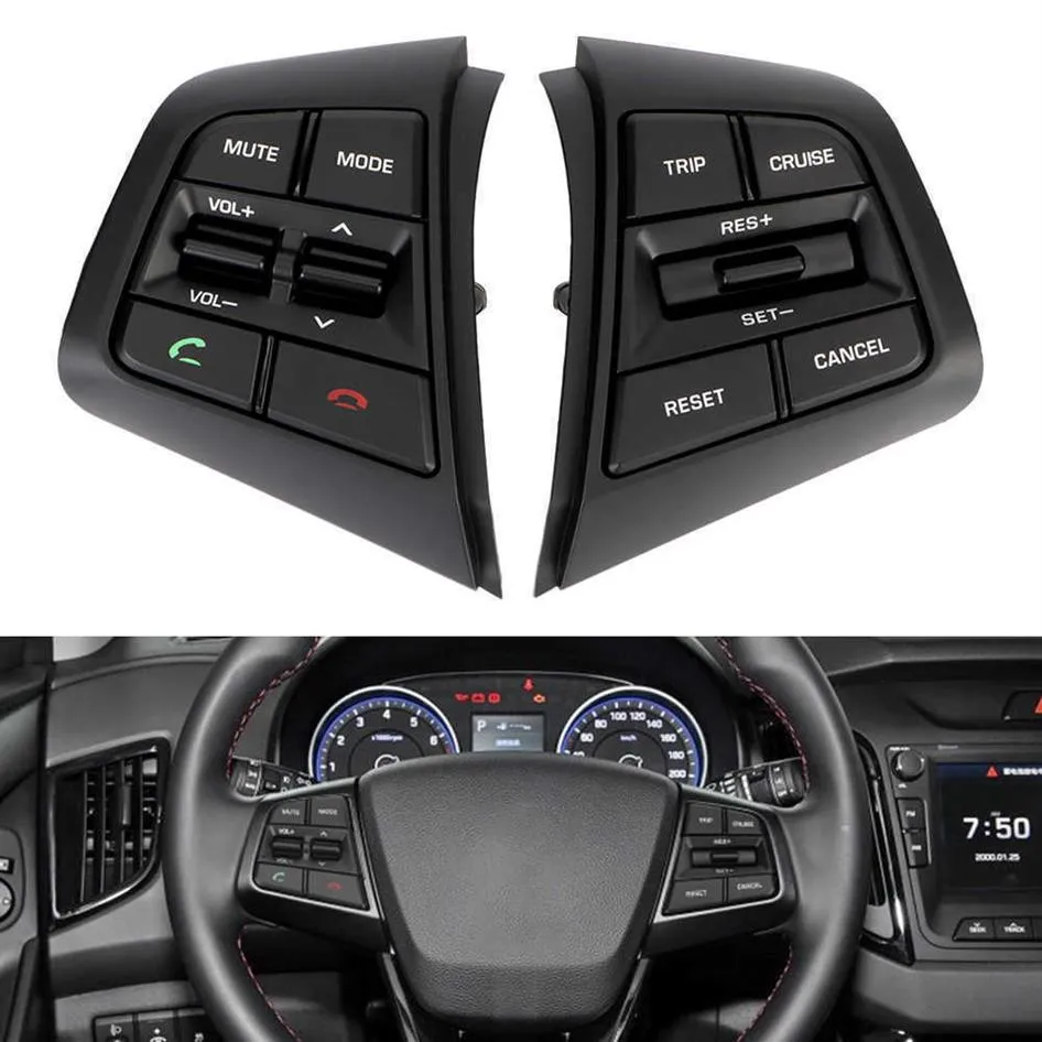 Bilknappar ratthjulskontrollkontroll Fjärrvolymknapp med kablar för Hyundai IX25 Creta 1 6L Bluetooth Switches339i
