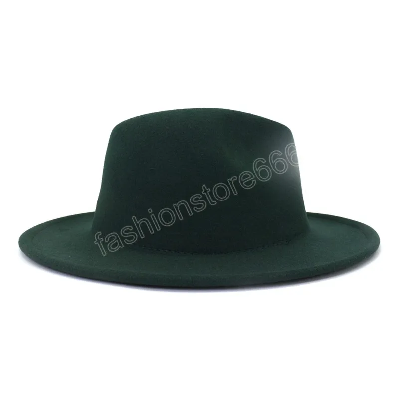 Extérieur vert intérieur léopard Patchwork laine feutre Jazz Fedora chapeaux femmes hommes hiver vert Panama deux tons fête chapeau formel