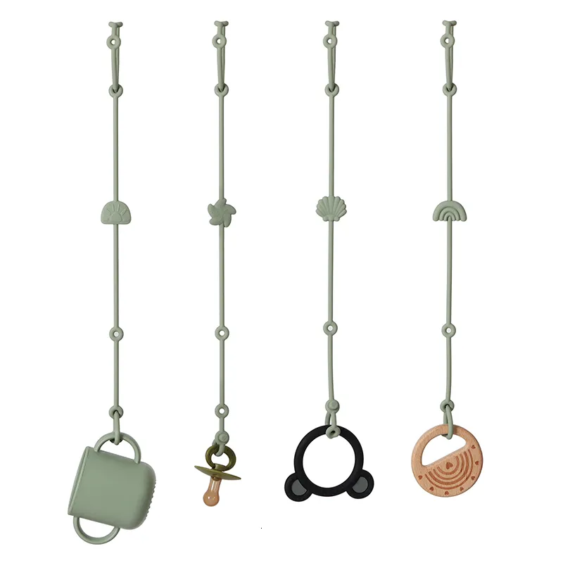 Baby Bijtringen Speelgoed 4 Stuks Speelgoed Veiligheid Bandjes Zachte Siliconen Tandjes Ketting Verstelbare Baby Tepel Houder Dummy Clip Wandelwagen Accessoires 230728