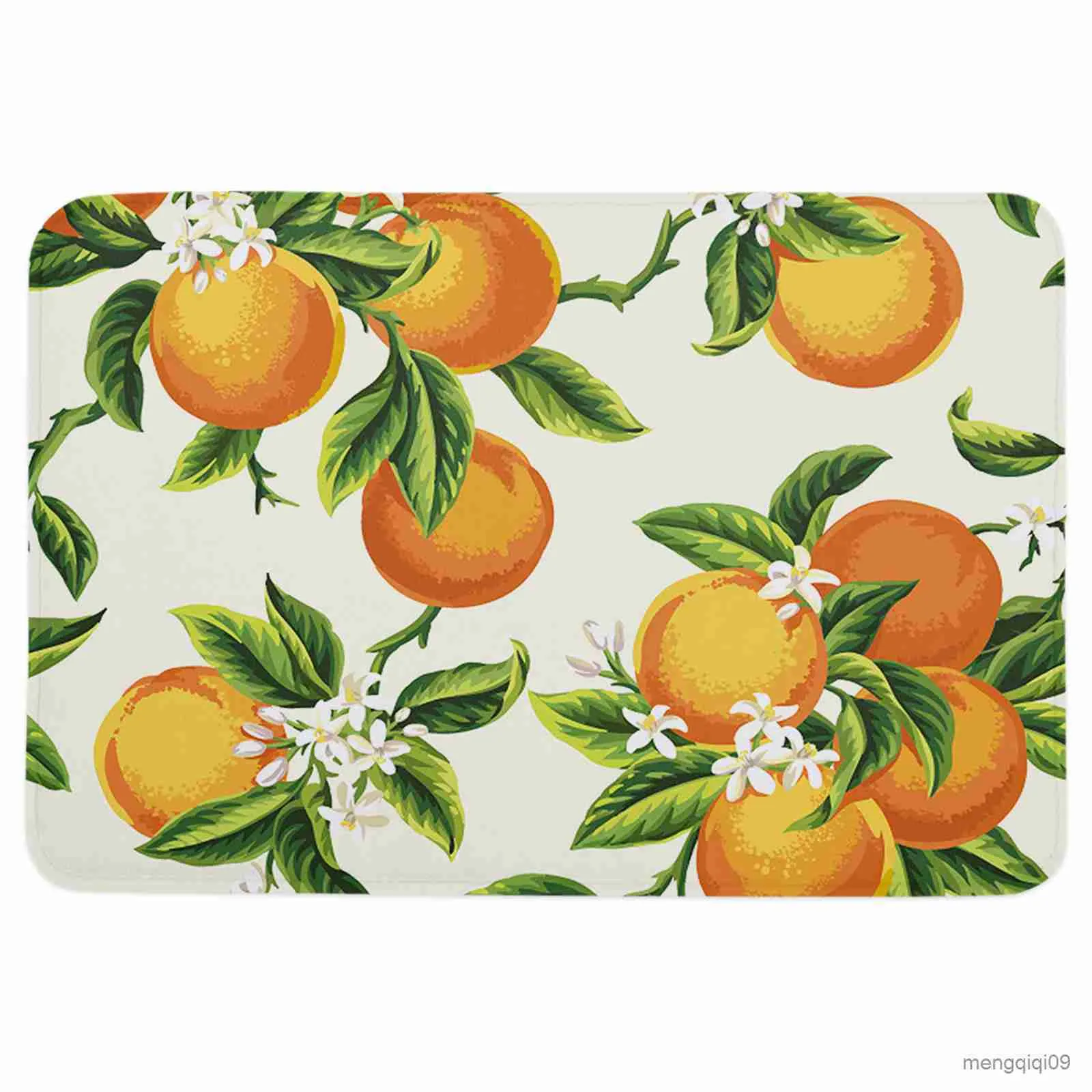 Mattor frukt orange blommor dekorativ anti-halk badmatta badrum kök Bedroon golvmattor inomhus mjuk ingång dörrorm r230728