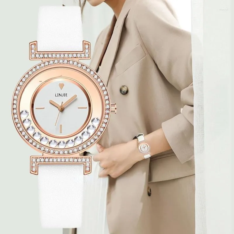 Bilek saatleri enfes minimalist kadınlar izliyor basit elmas kadran tasarım bayanlar deri bilek izle gündelik hediyeler saati kadın için saat